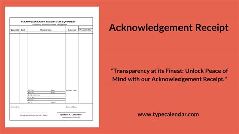 Free Printable Acknowledgement Receipt Templates [Word, Excel, PDF]