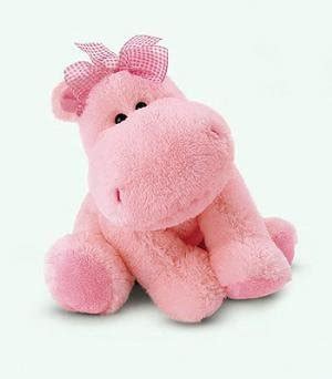 DARLY pink HIPPO plush STUFFED ANIMAL kids toy pet NEW | #48006807