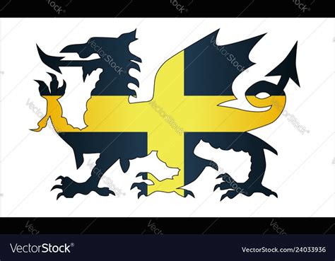 Welsh dragon saint david flag Royalty Free Vector Image