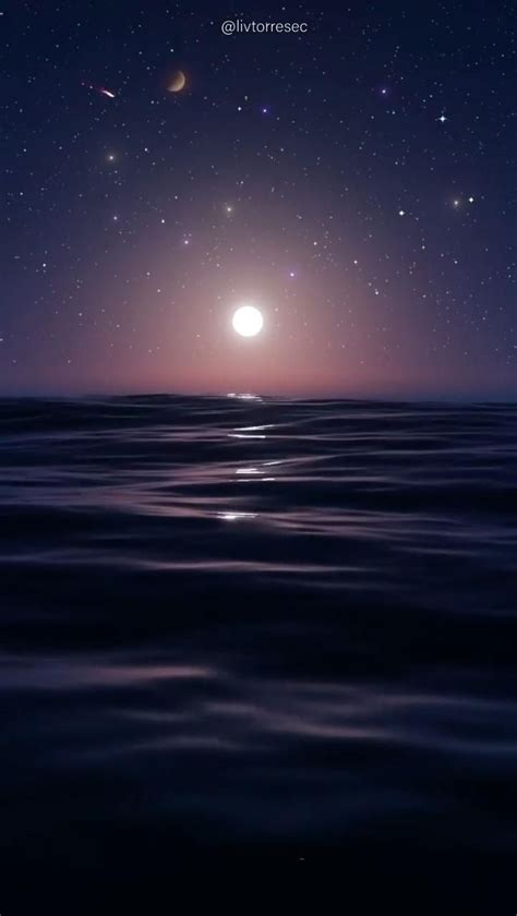 Live wallpaper sky sea moon night stars – Artofit