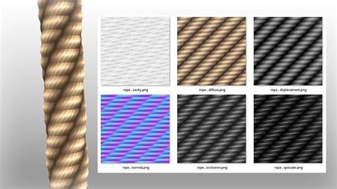 free detailed tiled rope texture 3D model | CGTrader