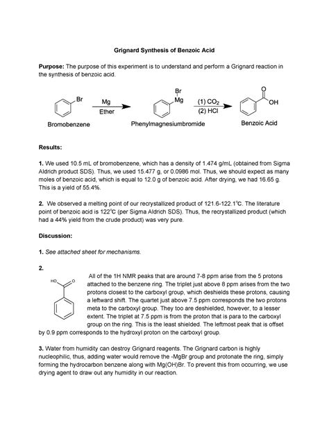 Synthesis of Benzoic Acid-4 - Grignard Synthesis of Benzoic Acid ...