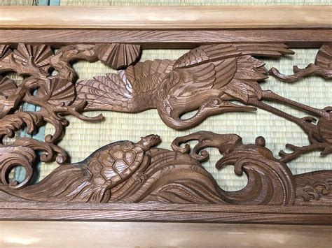 Antique Japanese Wood Carving Ranma (Transom) Wooden Panel – Kuraya