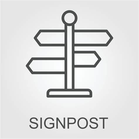 Signpost line icon, outline vector sign, linear style pictogram ...