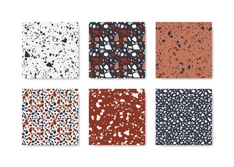 Set of terrazzo seamless patterns. Terrazzo floor pattern. Terrazzo ...