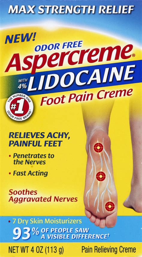 Aspercreme Lidocaine Foot Pain Cream 4oz - Walmart.com