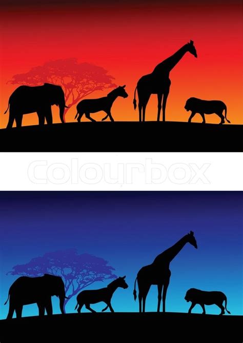 Safari silhouette | Stock Vector | Colourbox