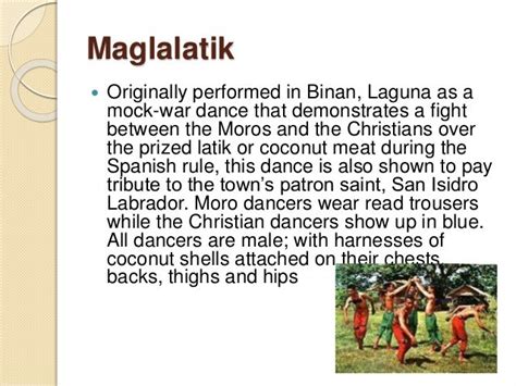 maglalatik dance literature