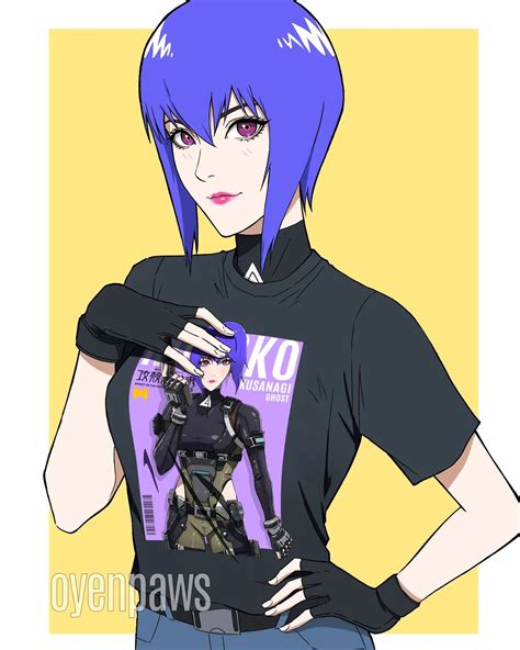 Artwork of Motoko Kusanagi with cute shirt : r/MotokoKusanagi