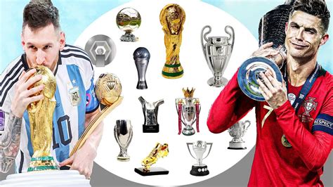 Lionel Messi Vs Cristiano Ronaldo All Awards & Trophies - YouTube