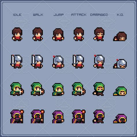 Pixel Platform Sprite Sheets | | Jogos pixel art, Personagens pixel ...