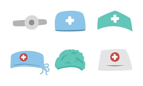 Set of medical hats clipart cartoon style. Doctor hat, nurse hat ...