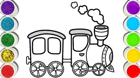 Drawing Toy Train 🚂 With Children, Painting and Coloring for kids ...