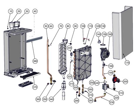 Exploded view of IBC Technologies' Superflow SFC 99 and SFC 125 boilers