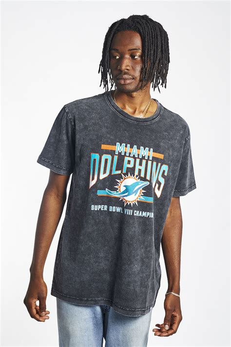 Miami Dolphins Vintage Champs T-Shirt in Washed Black | Stateside Sports