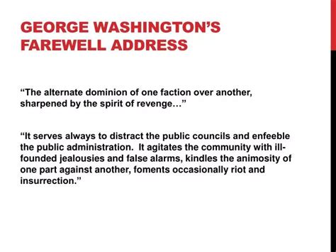 PPT - George Washington’s Farewell Address PowerPoint Presentation ...