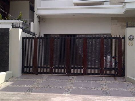 Contoh Pintu Pagar Besi Minimalis Modern - IMAGESEE