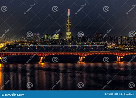 Lotte Tower and Seongsu Bridge Editorial Photography - Image of ...