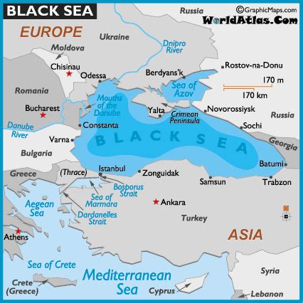 Map of Black Sea - World Seas, Black Sea Map Location - World Atlas