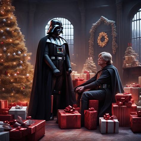 Darth Vader senses the Christmas presents of Luke Skywalker - AI ...