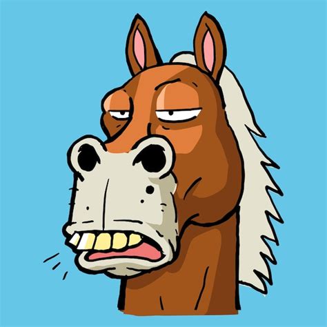 Premium Vector | The face of a ugly horse that looks down on others