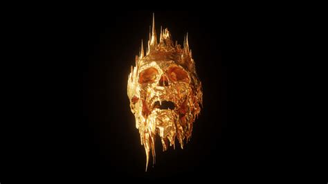 Download Golden Dark Skull HD Wallpaper