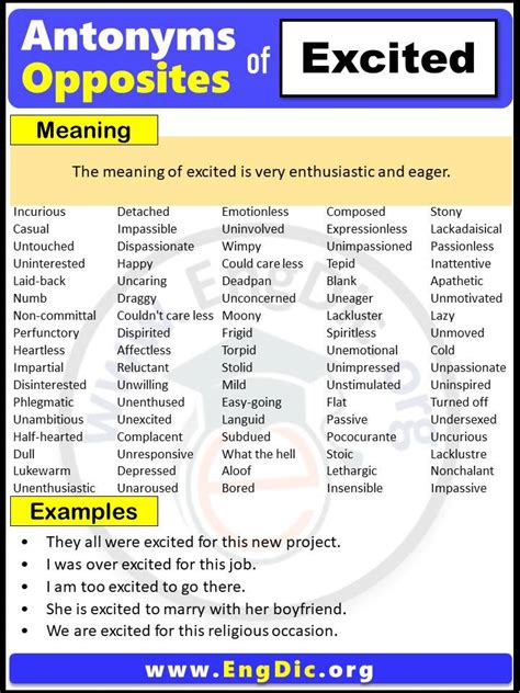 Antonyms Of The Excited Pdf Archives - EngDic