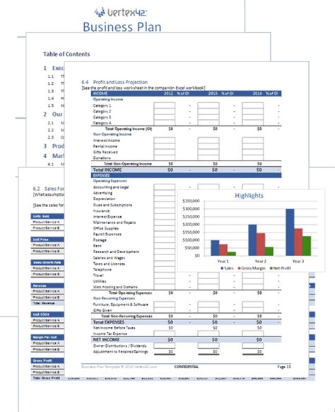 Microsoft Excel Templates: Free Business Plan Excel Template