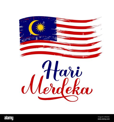 Hari Merdeka - Independence Day lettering in Malaysian language with ...