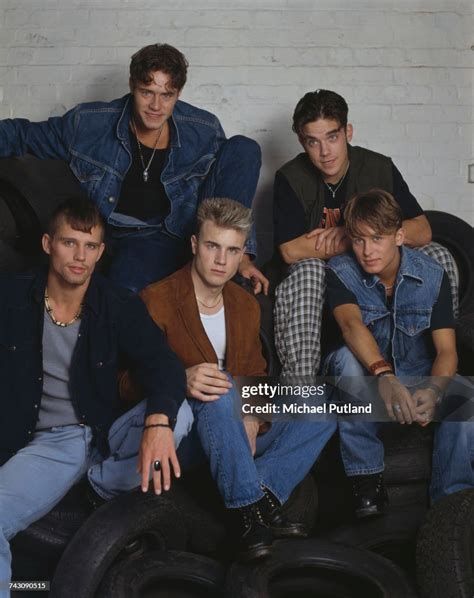 British boy band Take That, posed during a photoshoot in London ...