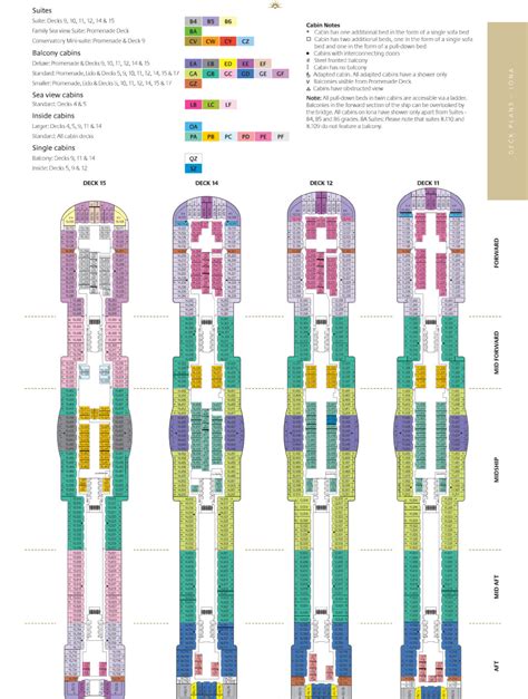 P&O Iona - Where's My Cabin (Deck Plan) — Cruise Lowdown