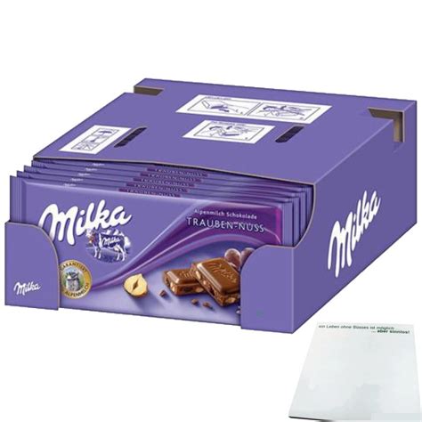 Milka Trauben-Nuss Alpenmilch-Schokolade mit Rosinen und Haselnüssen