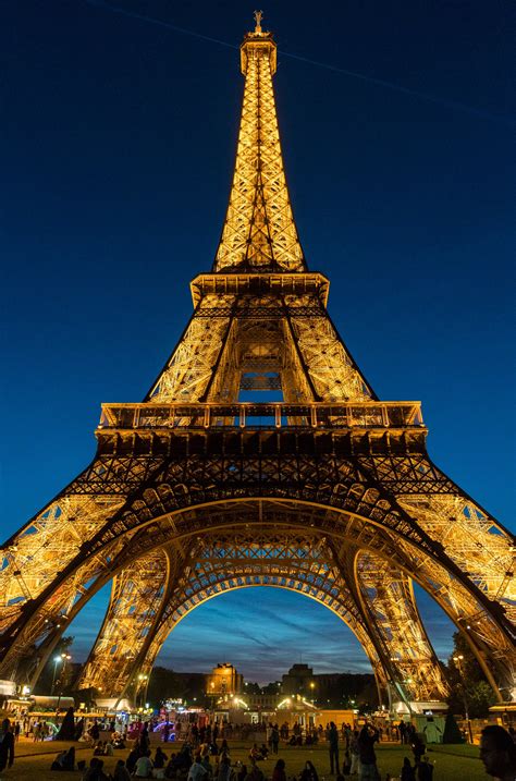 The Eiffel Tower Paris France Sunset Skyline Architecture Cityscape Art ...