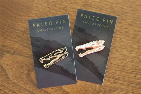 Smilosuchus Skull RoseGold and White Enamel Paleo Pin | Etsy