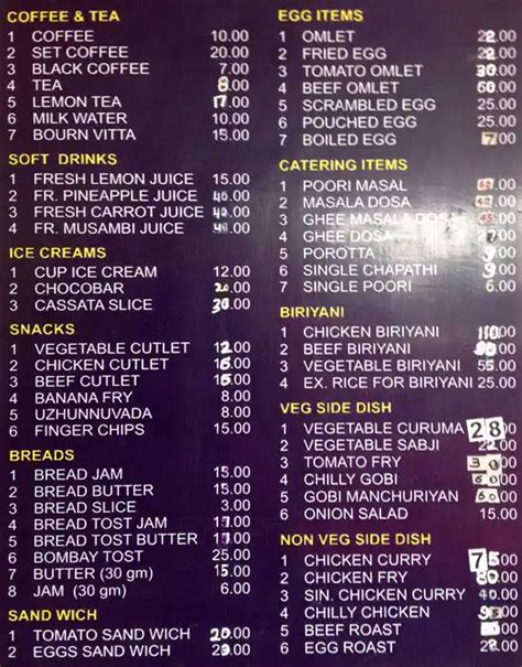 Indian Coffee House Menu, Menu for Indian Coffee House, Marine Drive ...