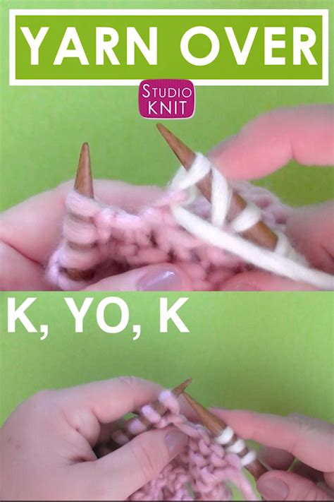 How to Knit a Yarn Over Stitch Technique with Studio Knit. in 2020 ...