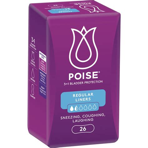 Poise Liners For Bladder Leaks Regular 26 Pack | Woolworths