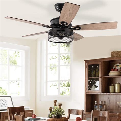 Buy Tangkula Farmhouse Ceiling Fan with Light, Rustic LED Ceiling Fan ...