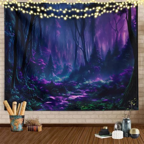 Amazon.com: XIGUAGUO Forest Tree Tapestry Wall Hanging Psychedelic Wall ...