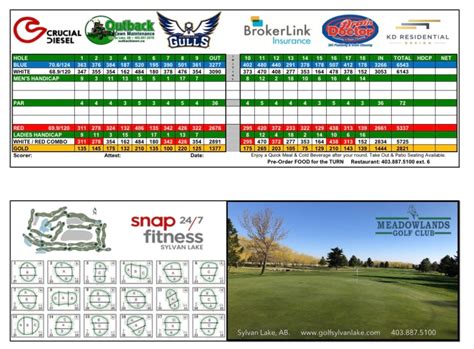 Scorecard - Meadowlands Golf Club at Sylvan Lake