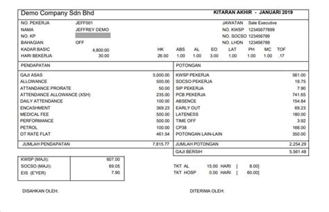 Contoh Slip Gaji, Download Template dan Butiran Penting