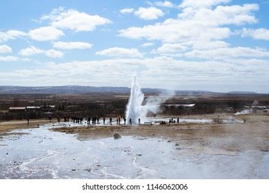 Strokkur Geysir Eruption Geysir Geothermal Park Stock Photo 1146062006 ...