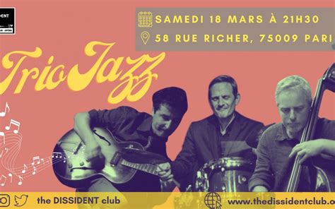 [Live Music] Jazz Trio | Saturday March, 18th 2023 - 9:30 PM @ The ...