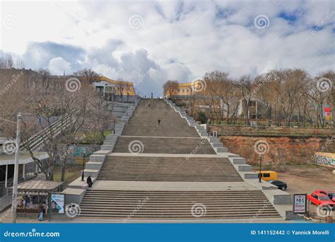 Panoramic View of the Potemkin Stairs, Symbol of Odessa. Editorial ...