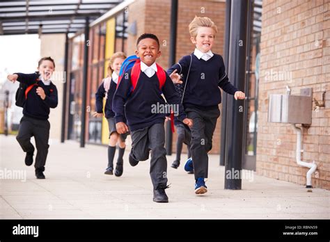 Happy Kids In School Uniforms