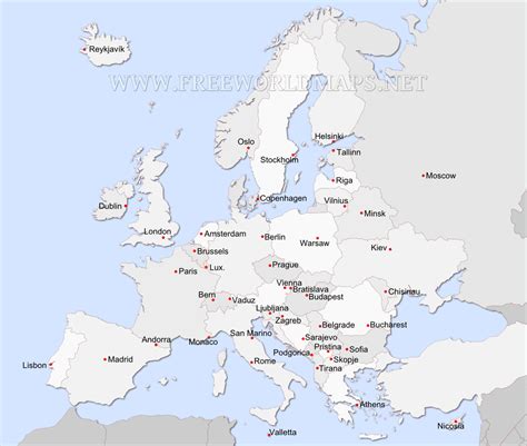 Cities and capitals of Europe