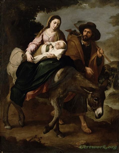 Bartolome Esteban Murillo The Flight into Egypt Painting - iArtWork.org