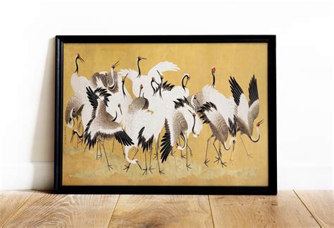 Crane Bird Print Vintage Bird Wall Art Drawing Room Wall - Etsy