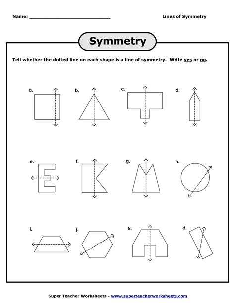 Line Of Symmetry Worksheet