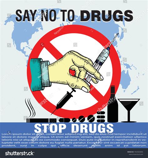 Say No Drugs Poster Banner Vector Stock Vector (Royalty Free ...